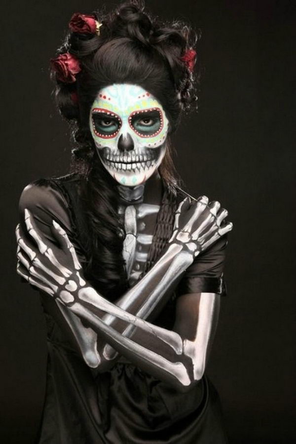 20 Cool Día de los Muertos Sugar Skull Makeup Art Examples - Hative