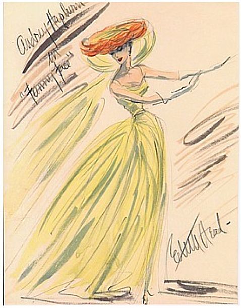 Edith Head Costume Sketch.