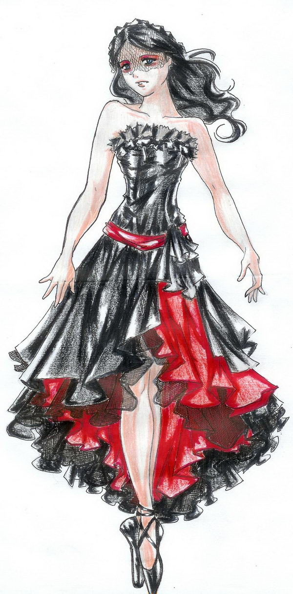 pencil sketch for fashion design