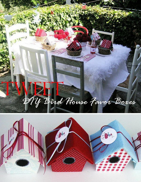 DIY Bird House Favor Boxes,