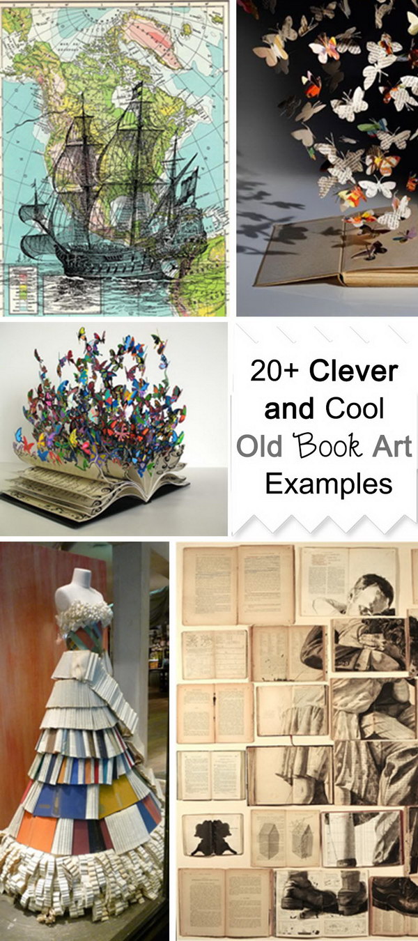 20+ Clever and Cool Old Book Art Examples - Hative