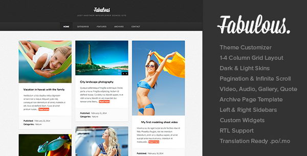 Fabulous - Responsive Masonry Blog WordPress Theme,