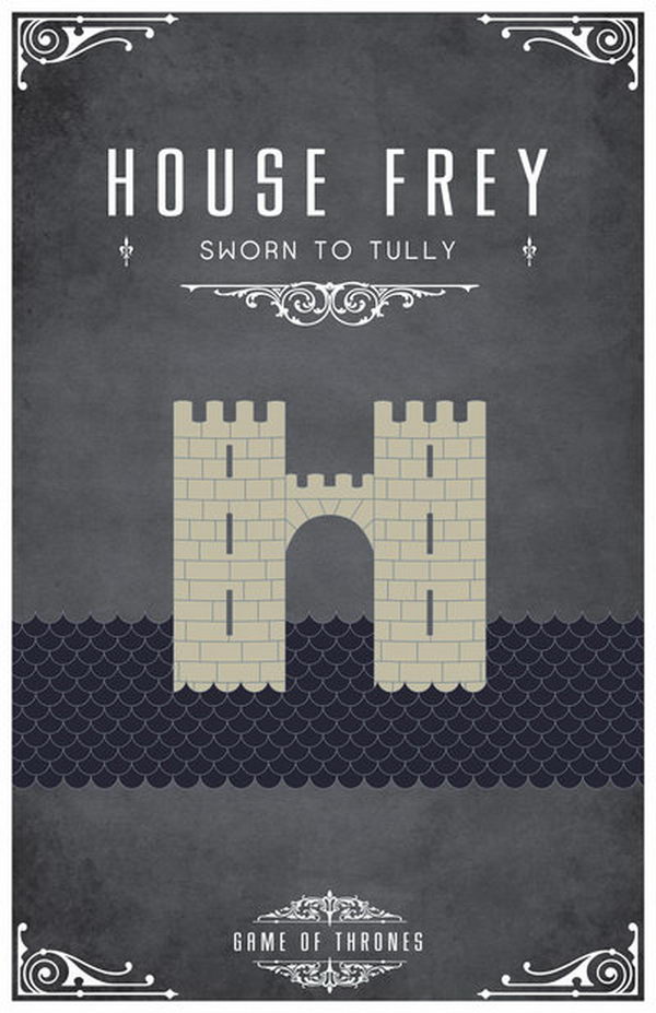 House Frey. The symbol of House Frey is two grey towers linked by a bridge.