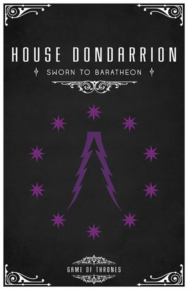 House Dondarrion is a vassal house that holds fealty to House Baratheon of Storm