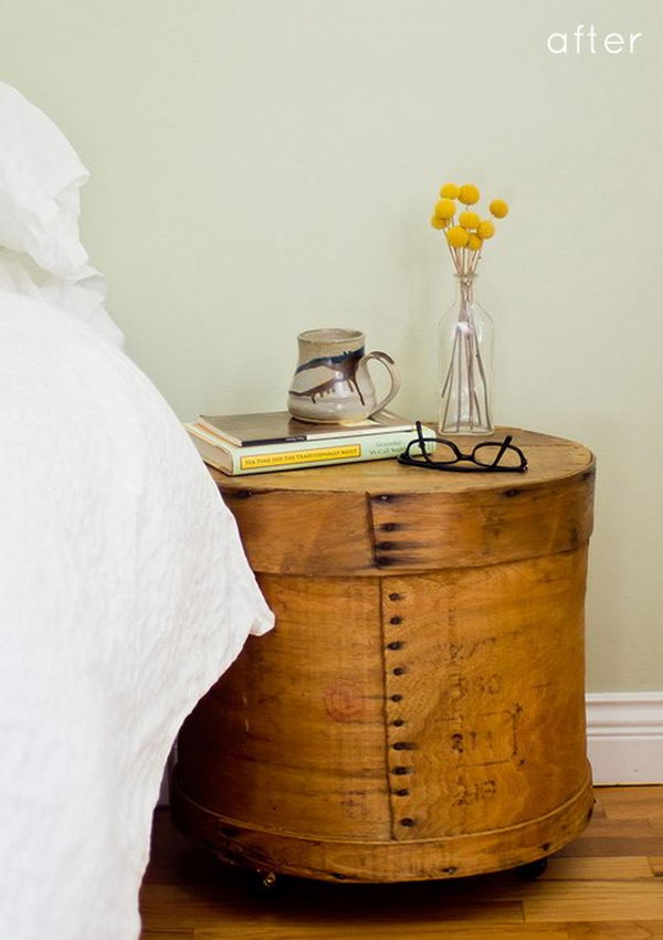 Creative nightstand which makes your bedroom looks more interesting.