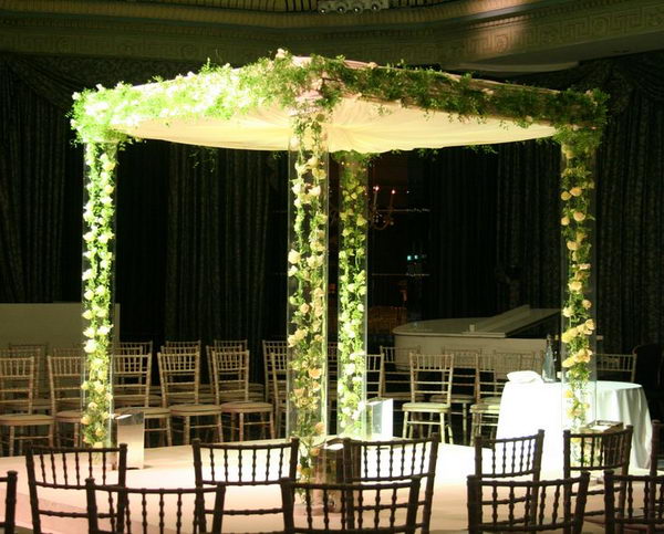 Tulip Chains Encased in Persex Chuppah.