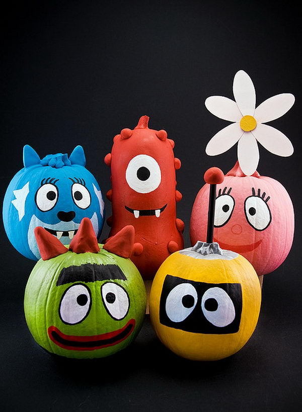 Yo Gabba Gabba Pumpkins.