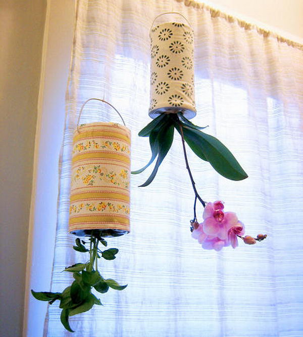 Recycled Upside Down Planters.