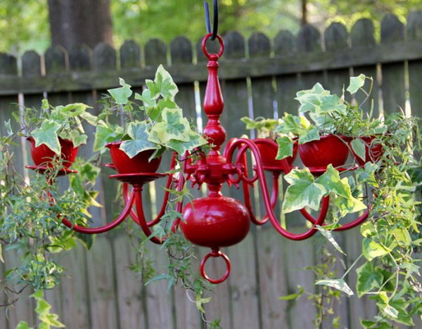 DIY Chandelier Planter.