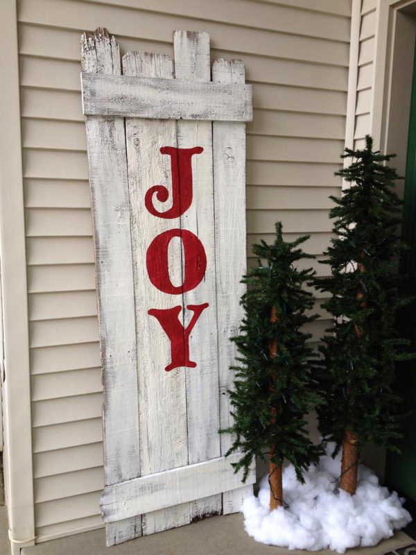 joy signs wood pallet decorations cool decor rustic porch diy holiday tutorials crafts blessings past decoration winter own projects tree