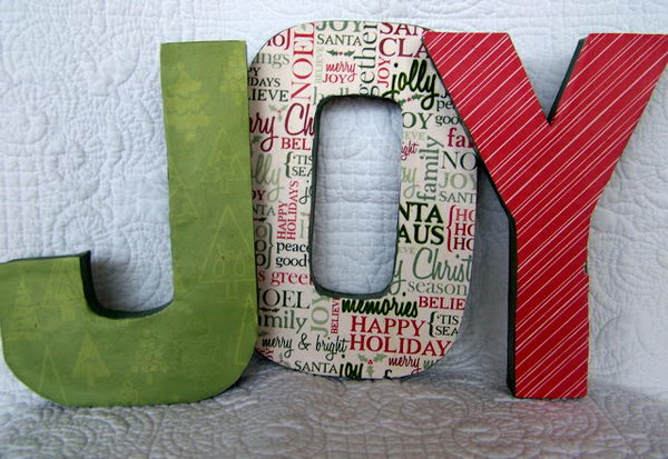 Cool Christmas JOY signs. They will add personality to your Christmas space and make your room stand out.