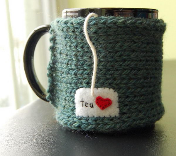 cozy coffee mug tea crochet sweater cup cool mugs knitted diy cosy knit tutorials chai sleeve knitting crocheted heart warmer