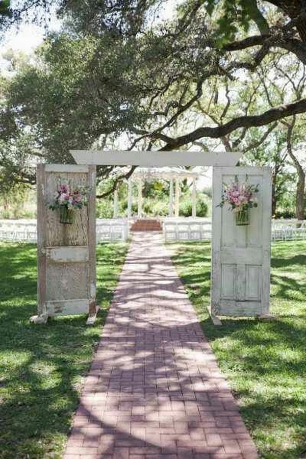 repurpose doors in the garden home design, garden