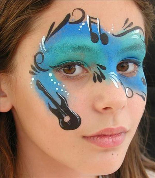 Music Face Painting. Cool Face Painting Ideas For Kids, which transform the faces of little ones without requiring professional-quality painting skills.