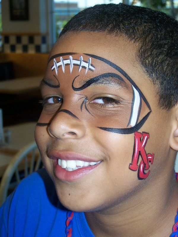 Football Face Paint. Cool Face Painting Ideas For Kids, which transform the faces of little ones without requiring professional-quality painting skills.