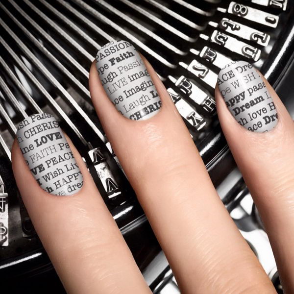 20 Cool Newspaper Nail Art Ideas - Hative