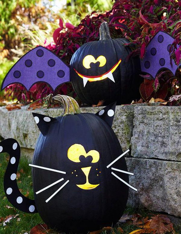 30 No Carve Pumpkin Ideas for Halloween Decoration - Hative