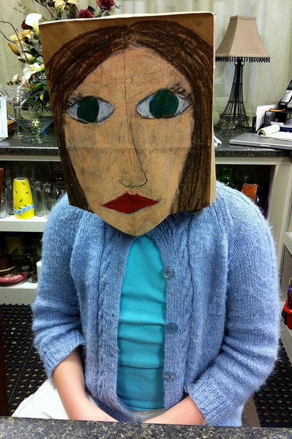 paper bag mask costume brown diy portrait bags mascaras self papel drawing pastels eye eyes flickr portraits halloween bolsas simple