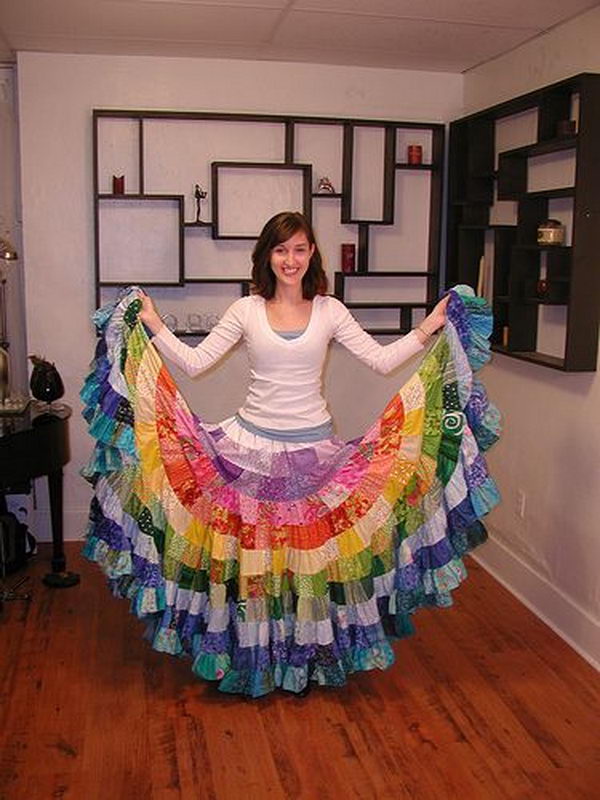 Gorgeous Rainbow Colored Dress. How fashionable for girls to wear a gorgeous and colorful dress.