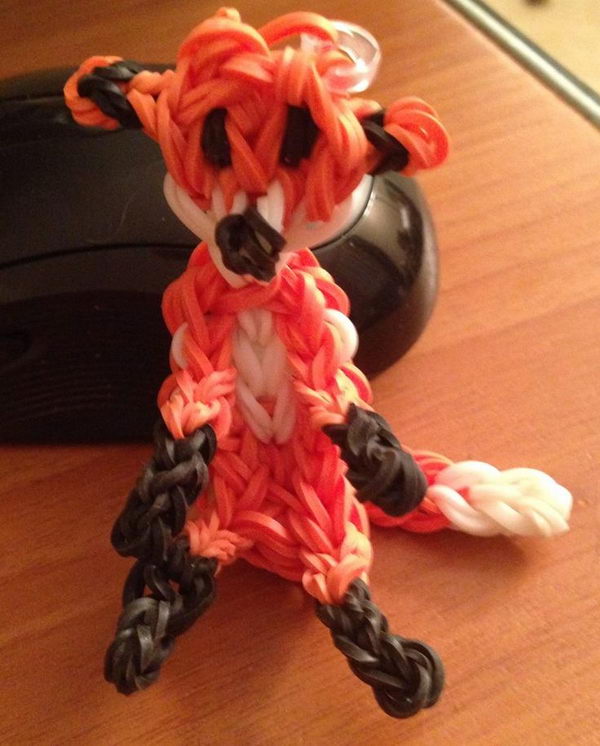 Rainbow Loom Fox. Rainbow Loom is a plastic loom used to weave colorful rubber bands into bracelets and charms. It is one of the top gifts for kids.