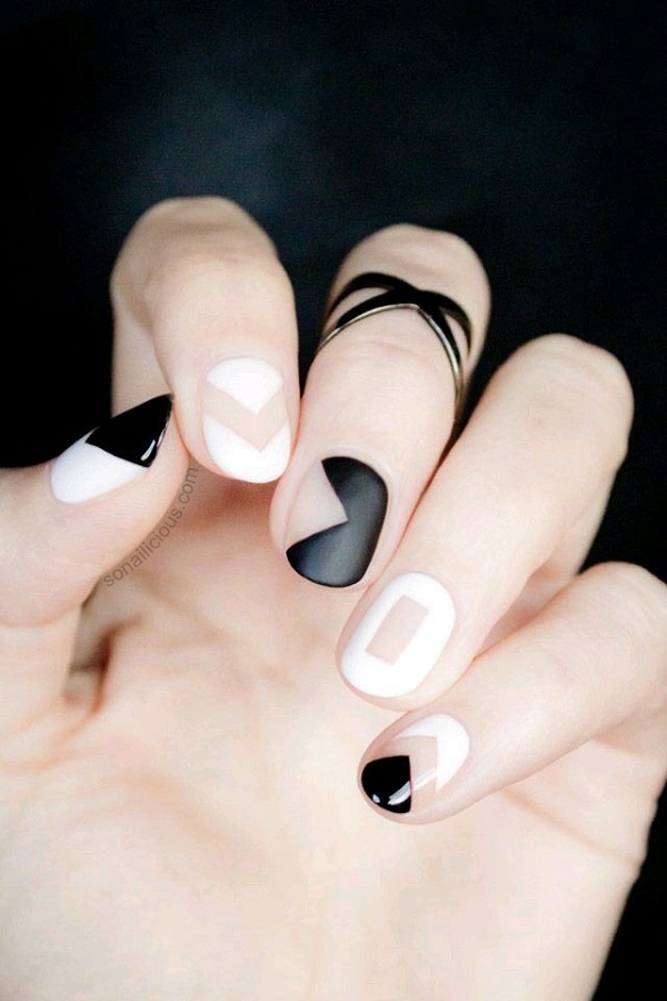 black and white manicure