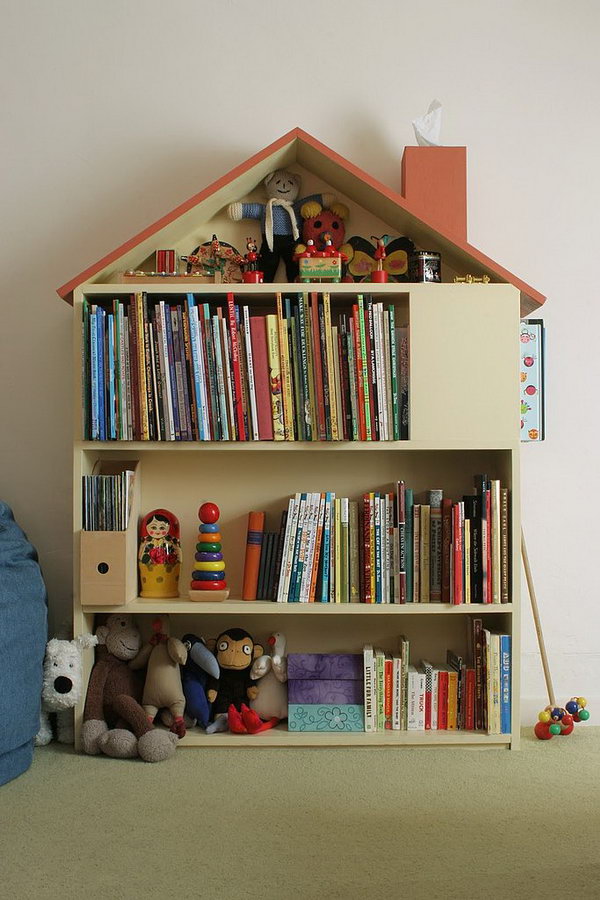 kids house bookshelf