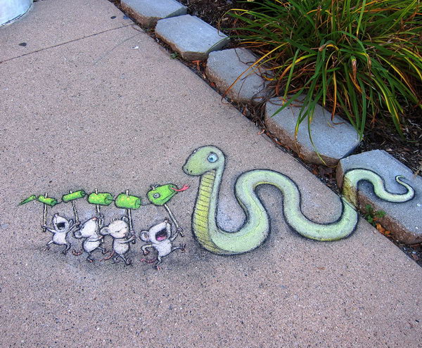 Chalk Street Art by David Zinn.