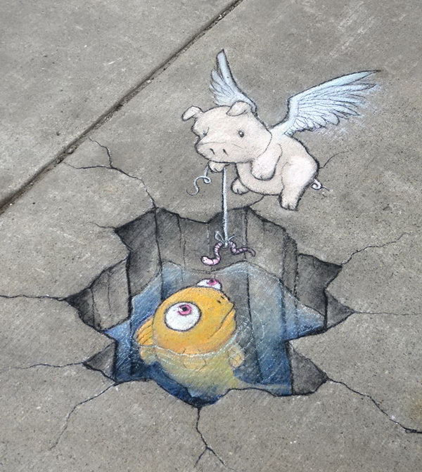 Chalk Street Art by David Zinn.