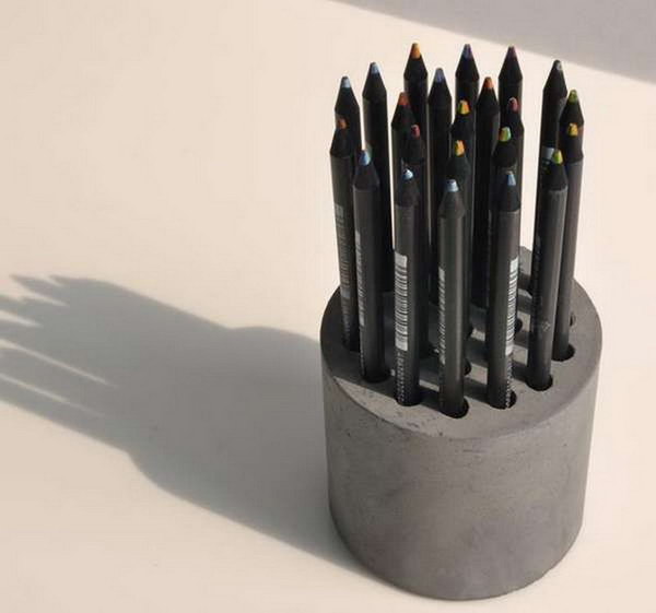 DIY Cement Pencil Holder. Concrete isn’t just for the infrastructure and base of certain buildings. You can use concrete in a variety of DIY projects, and infuse it into everyday products.