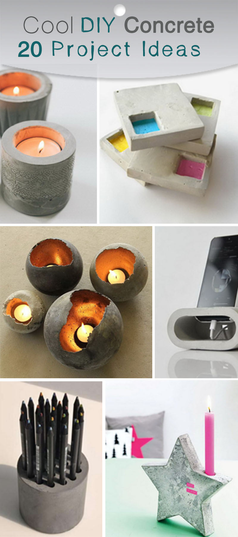 20 Cool DIY Concrete Project Ideas - Hative