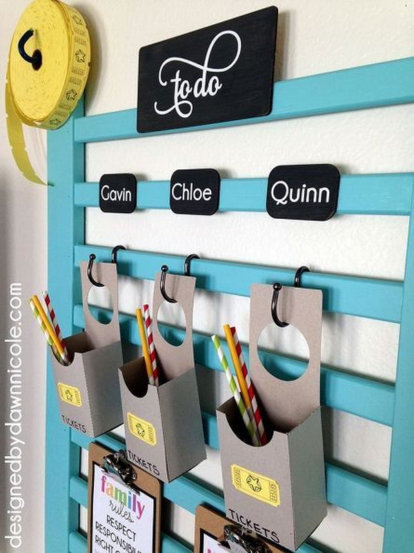 Crib organizer wall.