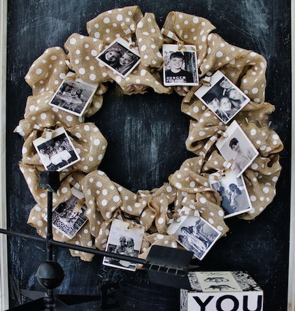 Burlap Photo Wreath.