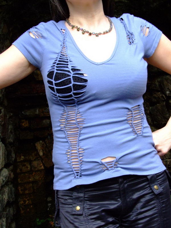 25 DIY T-Shirt Cutting Ideas for Girls - Hative