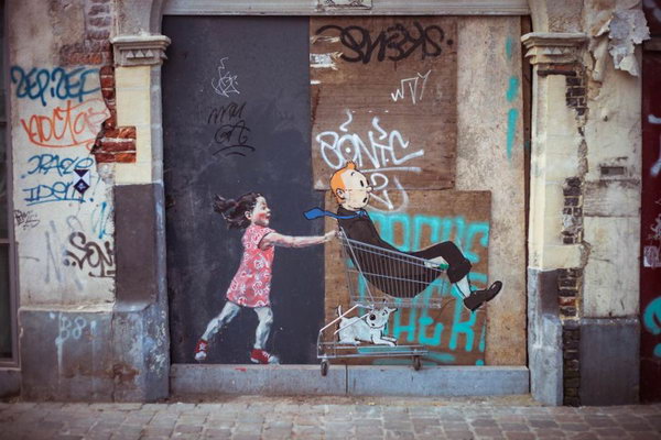 Brussels, 2012. Street Art by Ernest Zacharevic.