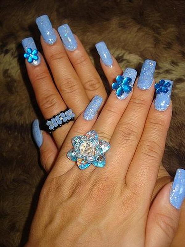 30 Pretty Flower Nail Designs - Hative