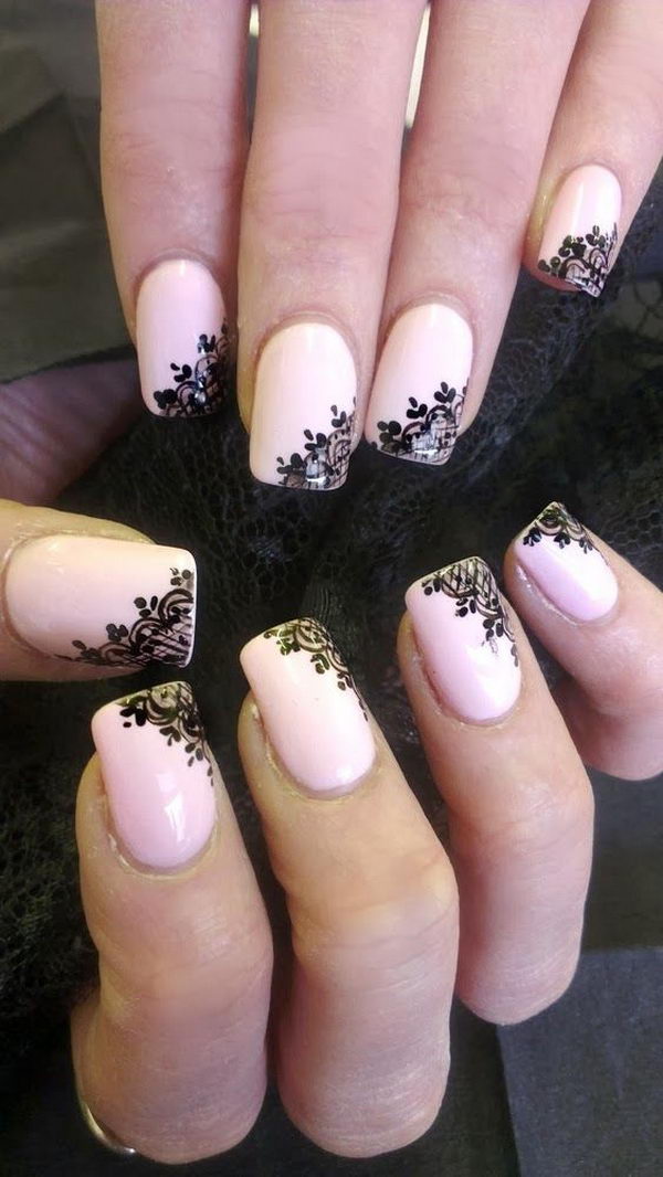 20 Fashionable Lace Nail Art Designs - Hative