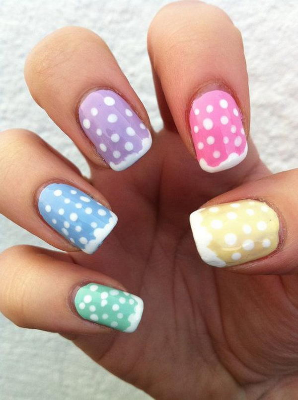 25 Cute Polka Dot Nail Designs - Hative