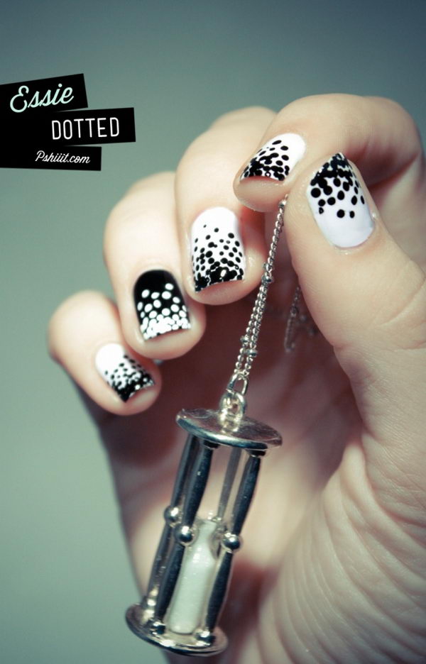 Cute Polka Dot Nail Art. Polka dot is a pattern consisting of an array of filled circles.