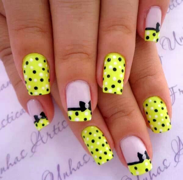 Cute Polka Dot Nail Art. Polka dot is a pattern consisting of an array of filled circles.