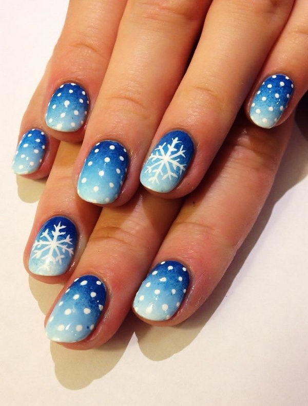 20 Cool Snowflake Nail Art Designs - Hative