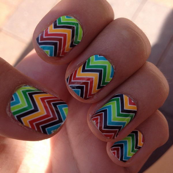 Cool Stripe Nail Art.