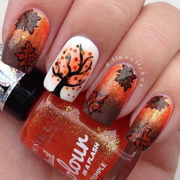 30 Cool Thanksgiving and Fall Nail Designs - Hative