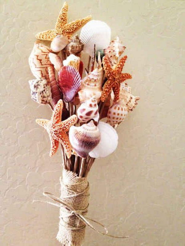 seashell project seashells bouquet hative