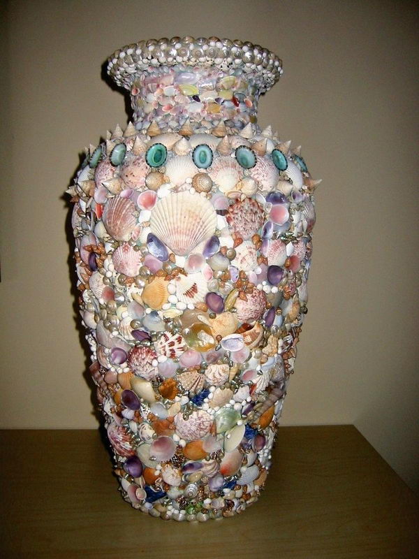 sea seashell vase shell crafts shells seashells projects project cool arts lushome accents charming adding decorating interior craft decorations hative