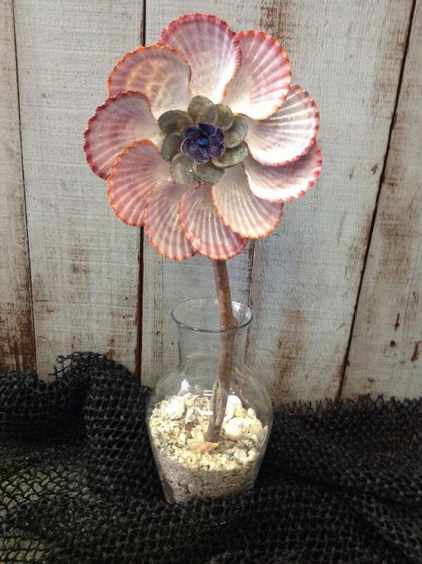 seashell cool flower project seashells hative candle frames