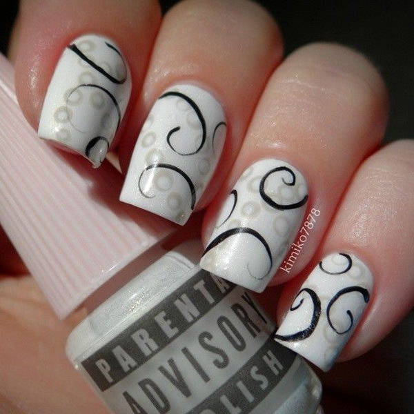 Cute And Creative Swirl Nail Art - Hative