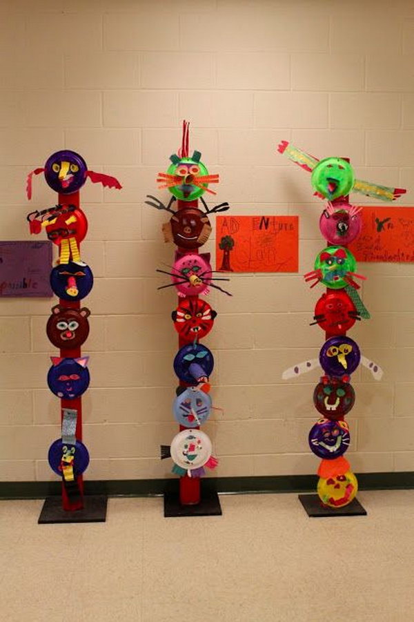 Each child acted as one family in the clan, and selected an animal spirit to represent them. In Native American culture, an animal can symbolize a quality or way of life. All clan members reviewed paper sculpture skills and began the creative process of designing their animal. 