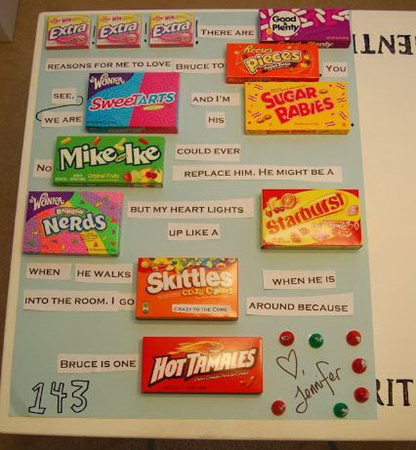 DIY Valentines Candy Bar Letter for Boyfriend, 