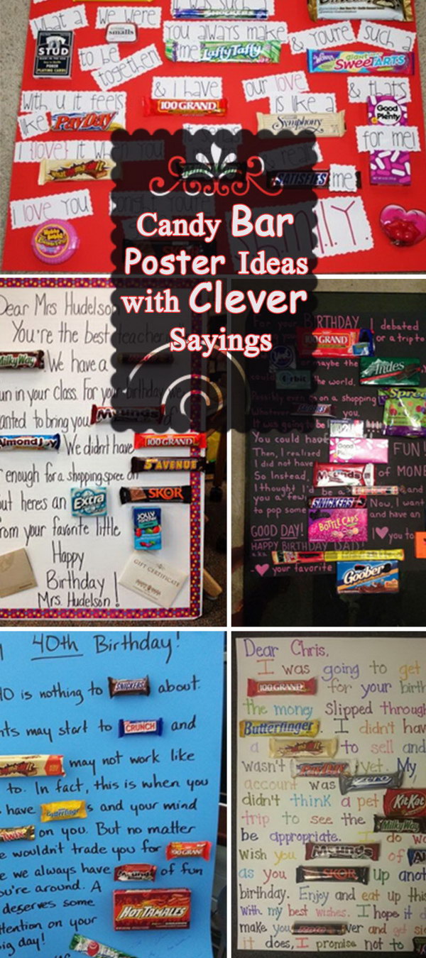 Candy Bar Poster Ideas  with Clever Sayings Hative