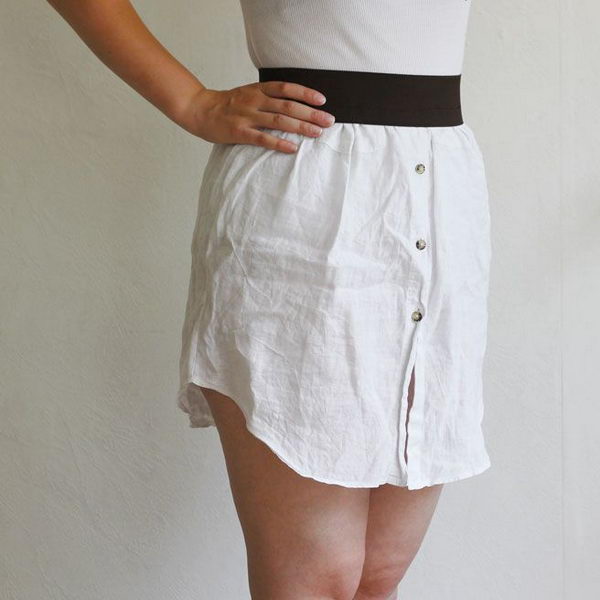 Upcycling Shirt Skirt. Do something new today that will be fashionable all summer.